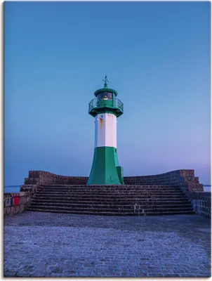 Produktbild von ARTland Leinwandbild Leuchtturm auf der Mole von Sassnitz Größe: 45x60 cm