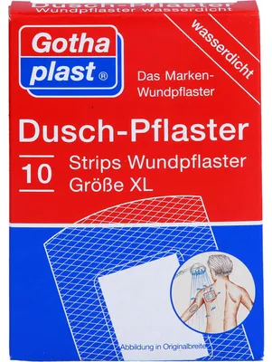 Produktbild von Gothaplast Duschpflaster Strips Wundpflaster Größe XL wasserdicht, 10 St. Pflaster