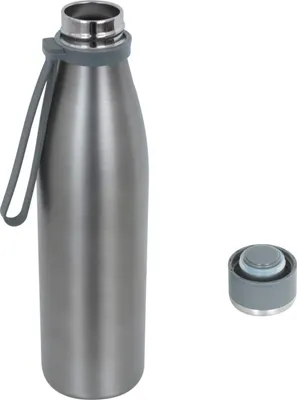 Produktbild von Edelstahl Thermosflasche grau 0,7 Ltr. mit Trageschlaufe