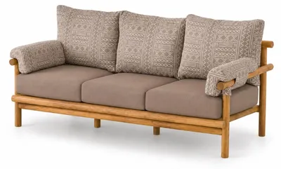 Produktbild von Gartensofa 3-Sitzer Modern Grau Kissen Komfortabel Terrasse
