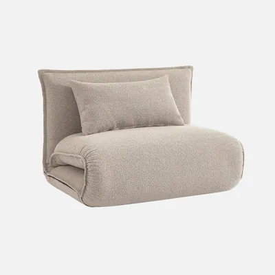 Produktbild von sweeek - 1-Sitzer Schlafsessel mit Bezug aus strukturiertem Bouclé - Beige