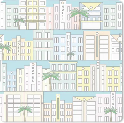 Produktbild von MuchoWow® Mauspad Mousepad Miami - Skyline - Muster - USA 30x30 cm - Mousepads - Maus Mat - Pad - Mausunterlage - Gaming
