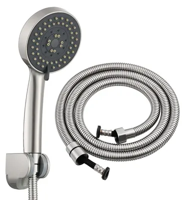 Produktbild von Hochdruck-Duschkopf, Wassersparender Duschkopf mit 5 einstellbaren Modi, Sparsamer Duschkopf, Badezimmer-Duschkopf, Duschkopf mit 1,5 m Schlauch (Silber)