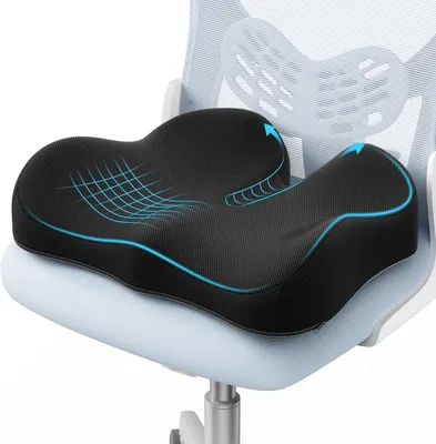 Produktbild von Memory Schaum Sitzkissen, Steißbeinkissen, schwarz, für Büro