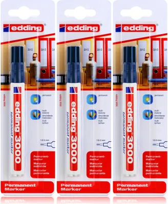 Produktbild von edding 3000 Permanent Marker blau Spitze 1,5-3mm wasserfest (3er Pack)