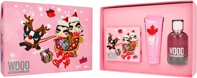 Zdjęcie produktu dla Dsquared2 Wood Pour Femme Zestaw Woda toaletowa 100ml + Żel pod prysznic 100ml + Portfel