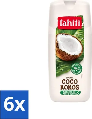 Produktbild von Tahiti Duschgel – Bio-Kokosnuss – 100 % vegan – 300 ml - Vorteilspack - 6 Stücke
