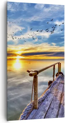 Produktbild von Bild auf Leinwand - Leinwandbild - See Brücke - 65x120cm - Wand Bild - Wanddeko - Wandbilder - Leinwanddruck - Bilder - Kunstdruck - Wanddekoration - Leinwand bilder - Wandkunst - PA65x120-3963