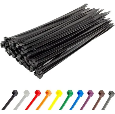 Productafbeelding van Kabelbinders, zwart, 200 mm x 7,6 mm, 100 stuks, treksterkte 54,4 kg, UV-bestendig