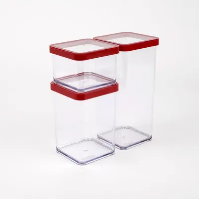 Produktbild von Aufbewahrungsboxen Set - transparent - 3 Stück - Kunststoff