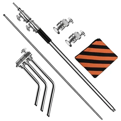Image de Support d'éclairage en acier inoxydable, design pliable, utilisation polyvalente, 2,6M