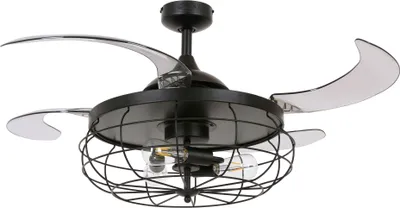 Zdjęcie produktu dla Wentylator sufitowy Fanaway Industri czarny 122 cm z oświetleniem i pilotem zdalnego sterowania
