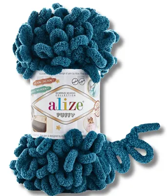 Immagine prodotto di Alize 1x 100 g Puffy Lana, tinta unita, uncinetto, lavoro a maglia (Deep Teal - 646)