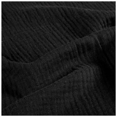 Musselin Bio Organic ab 1m Baumwollstoff Double Gauze Mulltuch Stoff Oeko-Tex schwarz
