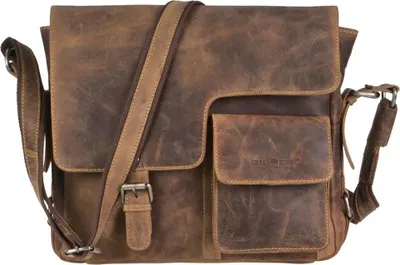Produktbild von Greenburry Umhängetasche Leder braun VINTAGE Messenger Schultertasche Herren 1913M-25