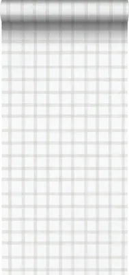 Zdjęcie produktu dla Sanders & Sanders Tapeta sprawdź wzór szarymIbiałym 53 cm x 10.05 m