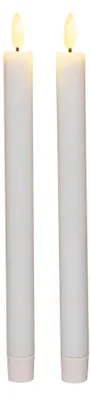 Produktbild von Coen Bakker LED Stabkerzen weiß Timer Tafelkerzen Kunststoff 3D Flamme 2x26cm