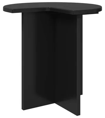 Image de vidaXL Table d'appoint noire imitation chêne, diamètre 39 x 38 cm, matériau composite bois