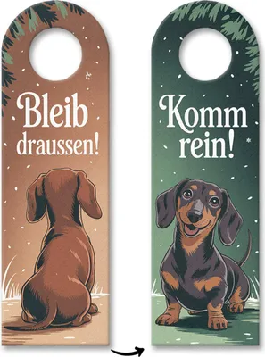 Produktbild von Bleib draußen! Komm rein! Dackel Türhänger für Hundeliebhaber