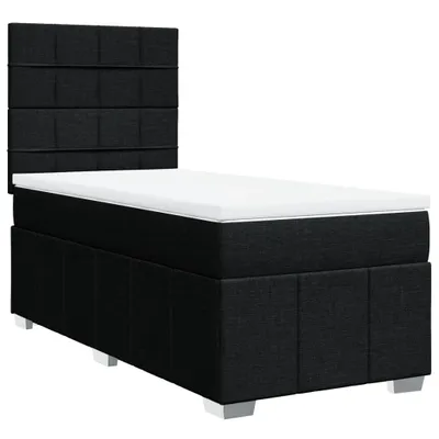 Produktbild von vidaXL Boxspringbett mit Matratze Schwarz 90x190 cm Stoff