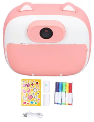Obrázok produktu pre Detský fotoaparát s okamžitou tlačou, 3 rolky fotografického papiera, 2-palcový displej, duálny objektív, HD 1080p, 26 MP, nabíjateľný digitálny fotoaparát s konektorom Type-C