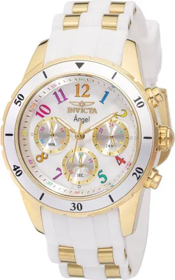 Zdjęcie produktu dla Invicta Angel 49801 Zegarek Damski - Mechanizm Kwarcowy - Stal Nierdzewna z Białą Tarcza - 40 mm