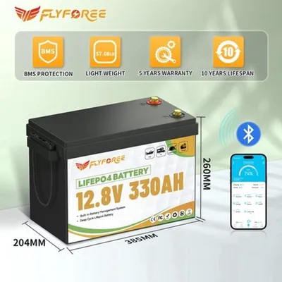 Immagine prodotto di Batteria al litio - 12V 330Ah LiFePO4 - Bluetooth - Alloggiamento in ABS - Adatta per camper e veicoli fuoristrada