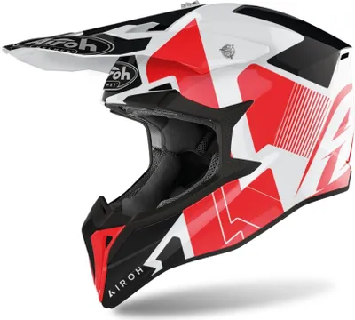 Produktbild von Airoh Wraap Raze Motocross Helm, rot/weiß, 2XL (63)