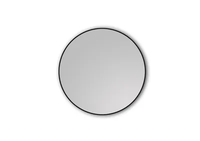 Image de Miroir rond de salle de bain TALOS Black Circle - miroir rond noir Ø60 cm - convient aux pièces humides grâce à son corps en aluminium - miroir mural avec cadre en aluminium de haute qualité