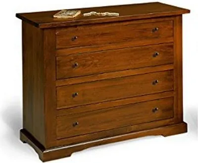 Immagine prodotto di Milani Home - comò in legno massello 115 x 50 x 90 cm, tinta noce, 4 cassetti