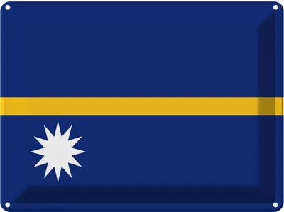 Produktbild von vianmo Blechschild 30x40 cm Naurus Nauru Flagge Fahne Wappen