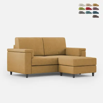 Produktbild von Moderner 2-Sitzer Stoffsofa 168cm mit Hocker Marrak 140P - Kamel