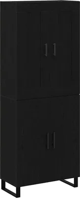 Immagine prodotto di vidaXL Credenza nera look rovere 69,5 x 34 x 180 cm materiale a base di legno