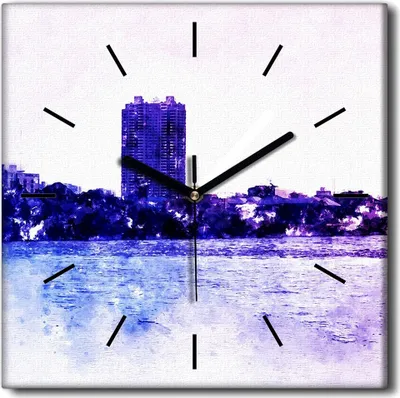 Produktbild von Coloray Uhr auf Leinwand 30x30 cm Wand Uhr Dekoration Wohnzimmer Segeltuch schwarze Hände -Landschaftsarchitektur