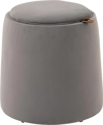 Produktbild von 2-in-1 Hocker in Samtoptik inklusive Stauraum und abnehmbaren Deckel Φ44 cm x 47,5 cm Grau