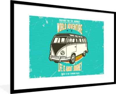 Produktbild von MuchoWow® MuchoWow® Gerahmtes Poster Oldtimer - Oldtimer - Auto 90x60 cm - Poster mit zchwarzem Bilderrahmen - Wanddekoration - Fotos