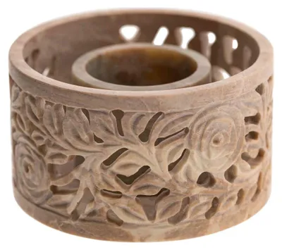 Produktbild von Räucherschale Smudge Bowl 9 cm Speckstein handgeschnitzt massiv