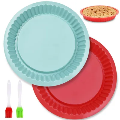 Immagine prodotto di Stampo in silicone rotondo da 26 cm, con 2 pennelli, set da 2 pezzi