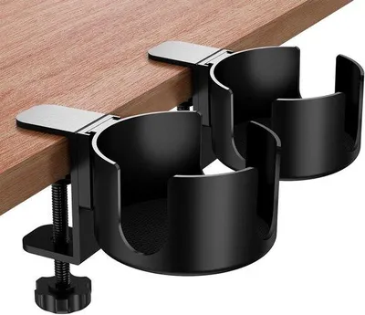 Image de Porte-tasses double - Porte-tasses étanches pour bureau - Porte-tasses pour chaise de bureau - Porte-tasses de lit pour bureau, cuisine et table de salle à manger