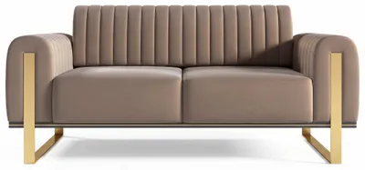 Produktbild von Selsey Parissa - Sofa, Samt Beige goldene Füße, 164 cm