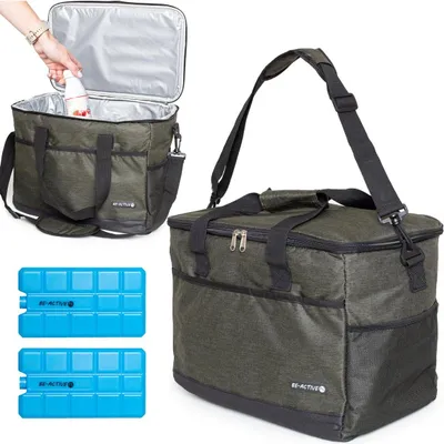 Produktbild von Thermotasche 29 L Groß Kühltasche mit 2 Kühleinsätzen ideal für Camping & Reisen Grün
