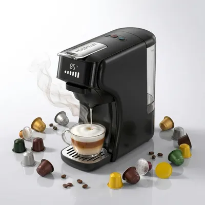 Produktbild von Druckbrüh-Kaffeemaschine H1B 6-in-1 Filterkaffeemaschine 20 Bar Edelstahlfilter, Espresso-Extraktion, 40s Schnelles Aufheizen