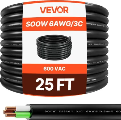Zdjęcie produktu dla Przedłużacz elektryczny Premium 25 FT 6AWG z miedzianym przewodem