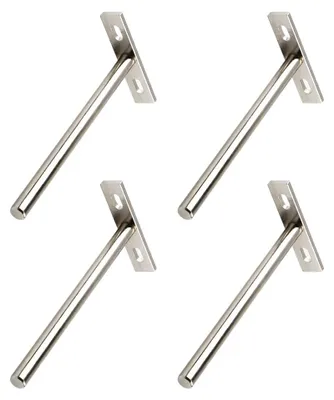 Immagine prodotto di Supporti invisibili per mensole - Supporti per mensole a scomparsa - Robusti e durevoli - Argento - Supporti per mensole con viti - Adatti al montaggio a parete...