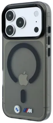Produktbild von Handyhülle für iPhone 18 Pro / 17 Pro, BMW M IML Frosted Metal Logo Trims MagSafe, Schwarz-Transparent