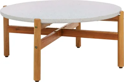 Image de Terracina table basse Ø85cm naturel, blanche.
