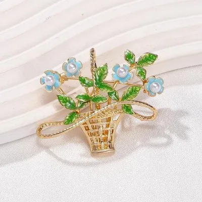 Produktbild von Famanu Brosche Elegantes Blumen-Design mit Kristallen - Erinnerungsstück