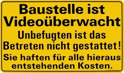 Produktbild von Hinweisschild - Baustelle ist Videoüberwacht - 308764 - Gr. 50 x 30 cm
