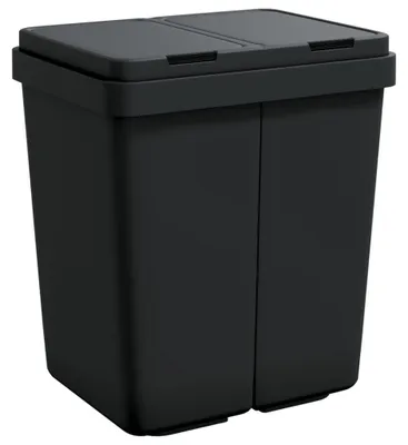 Zdjęcie produktu dla vidaXL Duo kosz na śmieci antracyt 2x25 L