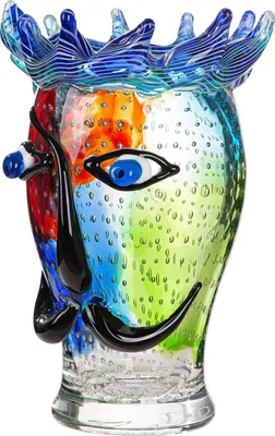 Produktbild von GILDE Gesichtsvase Donald grün, rot H. 29 cm, 60873